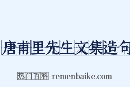 唐甫里先生文集造句是什么意思的图片